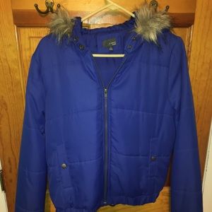 Deep Blue Puffer Coat
